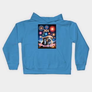 Paws & Pyrotechnics: A New Year's Celebration Kids Hoodie